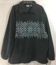 BIKE ~ Men's XL Gray Fleece  Pullover 1/4 Zip Pockets  Vintage