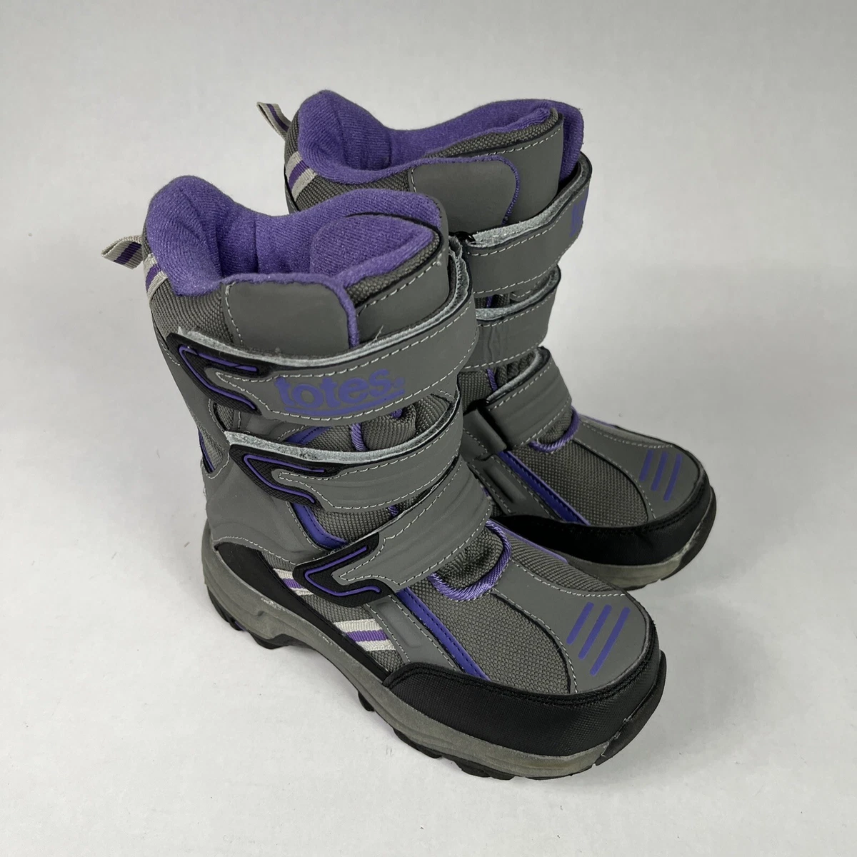 Totes WInter Snow Boots Sarah Purple Gray Girls Size 13 Med eBay