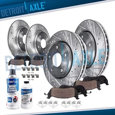 Front Rear Drilled Disc Rotors and Brake Pads for 2020 - 2023 Toyota Camry TRD