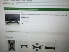 2004_ 2011 Mitsubishi  Endeavor Rear Suspension Crossmember Subframe FWD NO 4×4