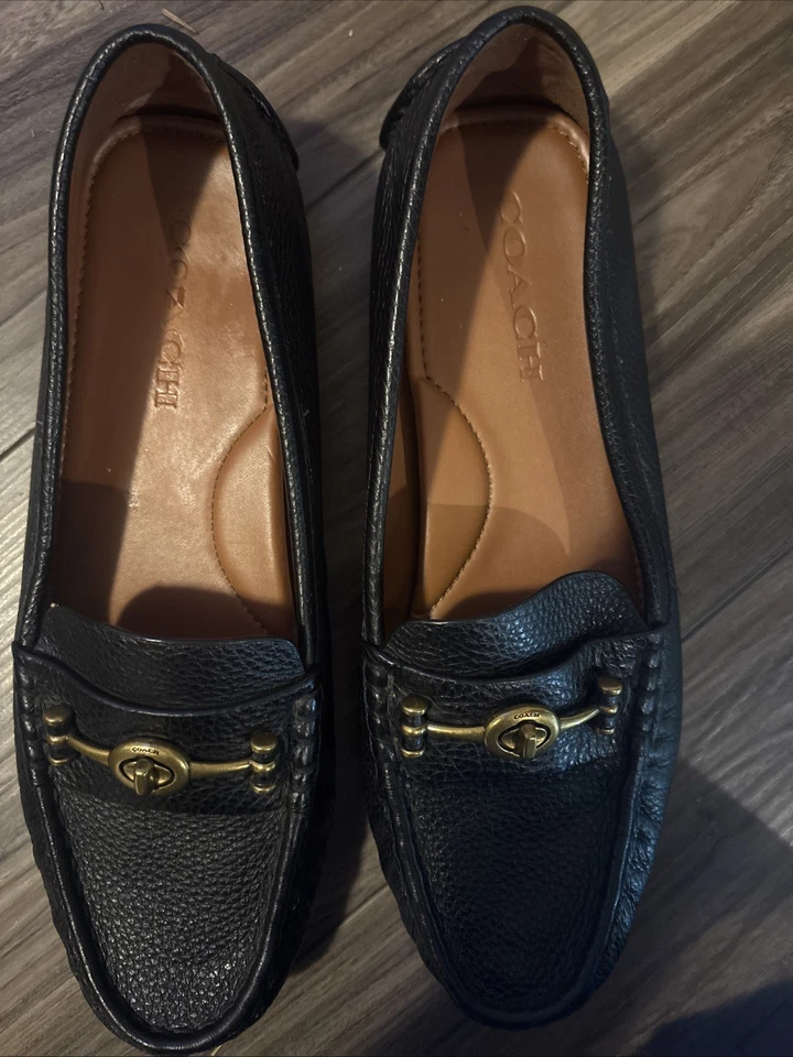 Mocasines de cuero negro COACH Arlene Turnlock Driver para mujer talla 8,5 B Foto 3 de 4