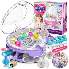 Kids Nail Polish Set for Girls, All-in-One Nail Art Kit for Kids with  Nail D...