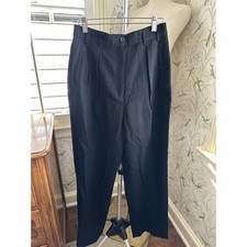 VTG Women's 8 Pleated Black Pants Trouser 28 High Waist JH COLLECTIBLES