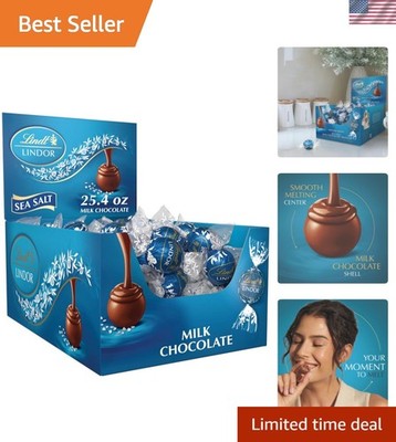 LINDOR Sea Salt Milk Chocolate Truffles, Milk Chocolate Candy with Smooth, Me...