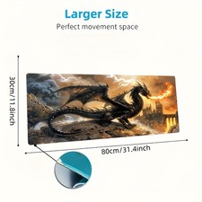 40 90cm Enchantmatte Extra Large Non-Slip Gaming Mouse Pad with Fire-Breathing D