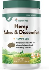 NaturVet Hemp Aches  Discomfort Plus Hemp Seeds for Dogs 60 Soft Chews
