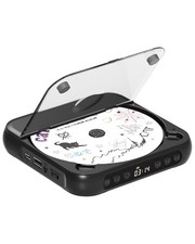 CD Player Portable with Dual Stereo Speakers, Rechargeable Portable CD Black