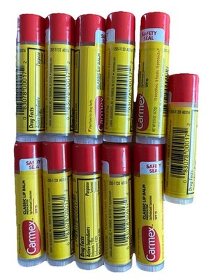 Lot of 11 Carmex Classic Lip Balm with Protectant Sunscreen SPF15 NEW/SEALED