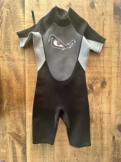 No Fear Kids Shorty Wetsuit Age 13 Years / 158cm Black & Grey Surf Swim Suit