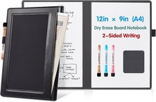 2 Sides Portable White Board 12x9 inch A4 Notebook Design Dry Erase Board W/