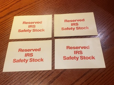 Four New Vintage Heathkit ''Reserved IRS Safety Stock'' Labels/ Stickers