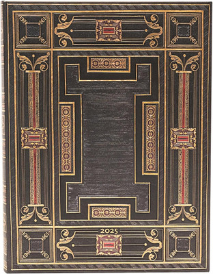 Paperblanks 12-Monatskalender 2025, Onyx, Ultra, Tagesüberblick, Elastikband-Ver