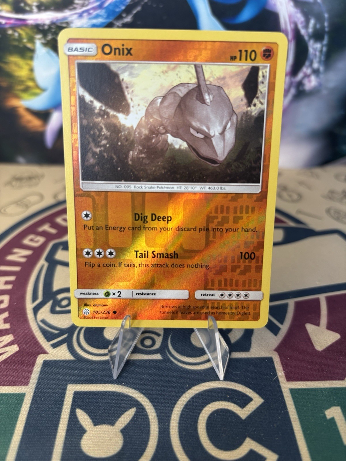 Onix 105/236 Reverse Holo Pokemon Cosmic Eclipse