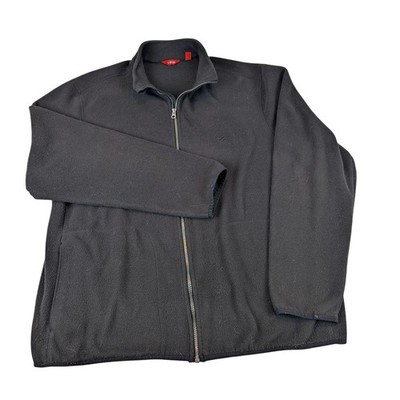 IZOD Mens Black Full Zip Full Zip Long Sleeve Casual Outdoor Size XLT Pockets