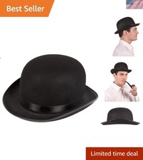 Elegant Black Derby Hat for Men  Women - Perfect for Parties and Performances
