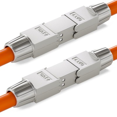 2x CAT 7 Netzwerk Verbinder Kupplung LSA RJ-45 werkzeuglos Verlegekabel AWG/23