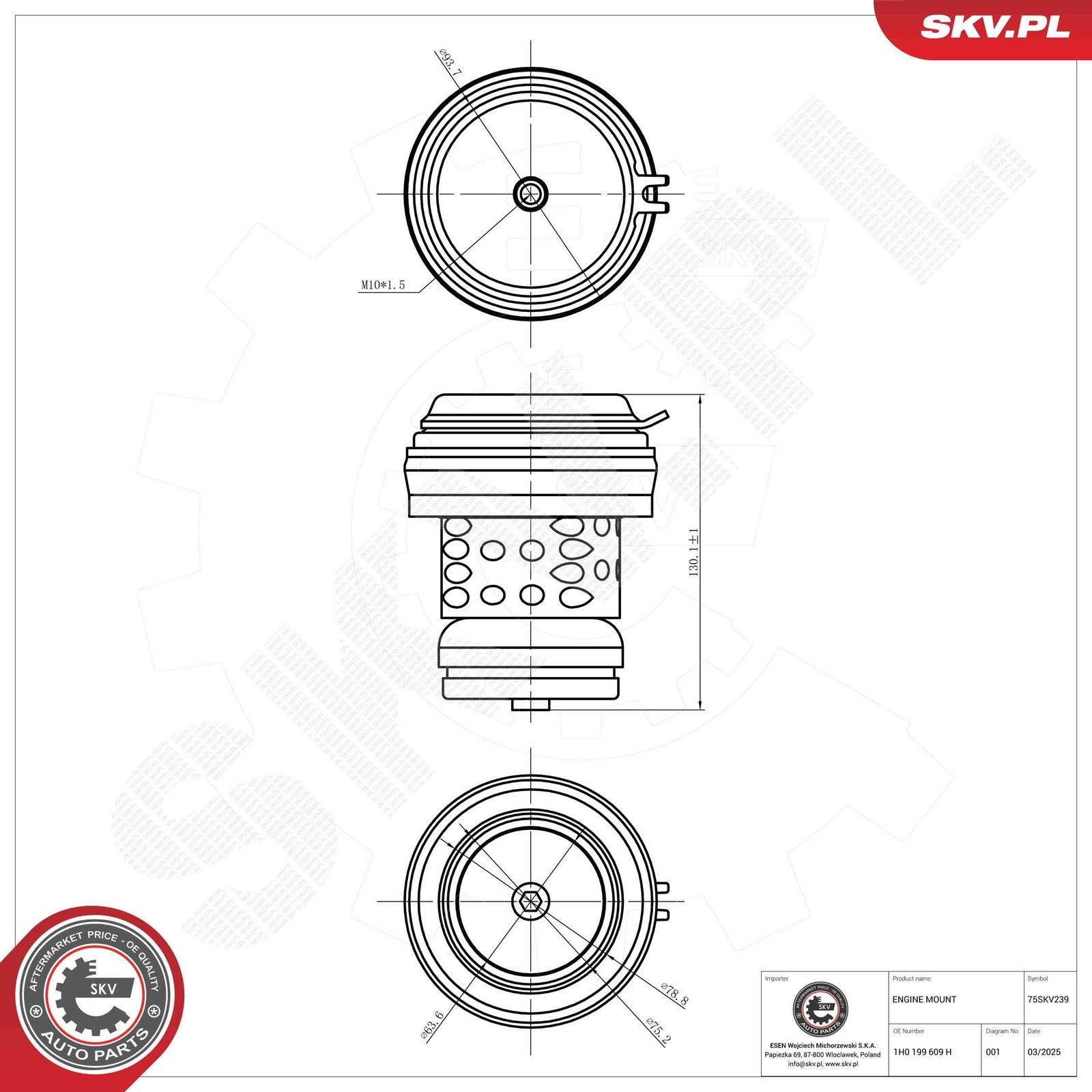 2x ✅Fits SKV GERMANY 75SKV239 ENGINE CUSHION 75SKV239   ⭐UK Seller⭐