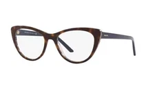 Prada 0PR05XV 512101 53mm Women's Classic Cat Eye Glasses, Dark Havana, Blue