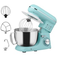 HOMCOM Electric Stand Mixer, 4.5L Food Mixer with Dough Hook, Whisk, Blue