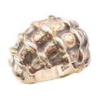 925 Sterling Silver Vintage Ring Brutalist Ribbed Dome Band  Sz 8.5  RG34208