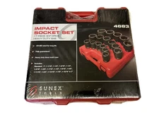 Sunex 17pc 3/4" Drive 6pt SAE Impact Sockets Heavy Duty Standard Tools Set 4683