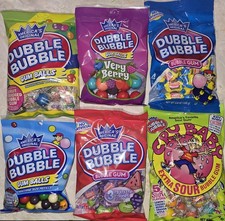 Dubble Bubble Gum Lot of 6 Gumballs, Sour, Fruit, Berry Mix