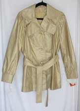 Vintage Betty Rose Women's Gold Raincoat Size 12 Never Worn