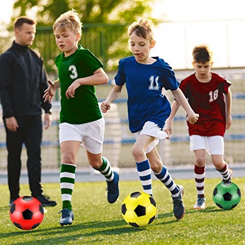  6 Pcs Soccer Ball Bulk with Pump Size 5/4/3 Operation Size 4 Colorful