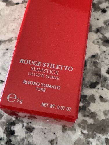 Christian Louboutin $60 Rouge Stiletto Slimstick Brillo Brillante 155S RODEO TOMATE - Imagen 5 de 9