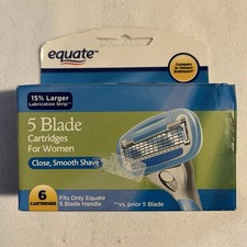 Equate Women's The Ultimate 5 Blade Razor Refill Cartridges 6 Count New