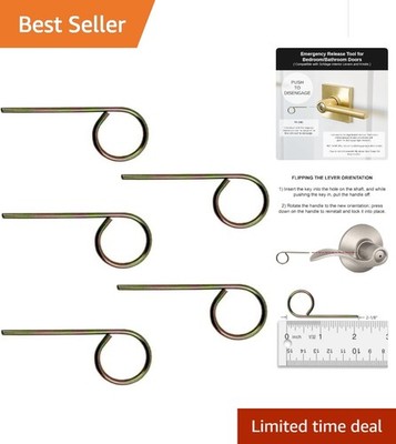 5 Emergency Door Lock Key Pins for Bathroom & Bedroom Schlage Knobs - Metal Tool