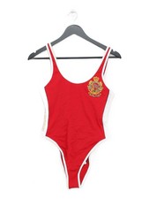 Asos high leg brazilian classic scoop one-piece swimsuit in red RRP £62