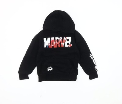 Schwarzer Pullover Hoodie Jungen UK-Größe 7-8 Jahre Marvel at Primark