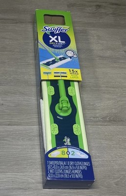 4 Swiffer XL Sweeper Dry/Wet Mop Kit - XL Sweeper, 8 Dry,  2 Wet Mopping Refills