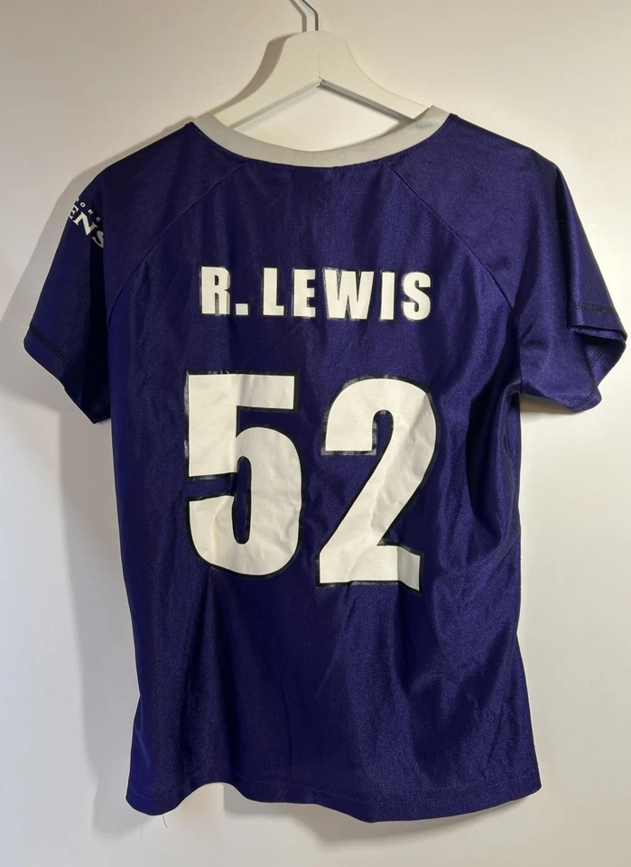 Camiseta Reebok Baltimore Ravens para mujer NFL 2011 #52 R. Lewis púrpura talla grande Foto 2 de 4