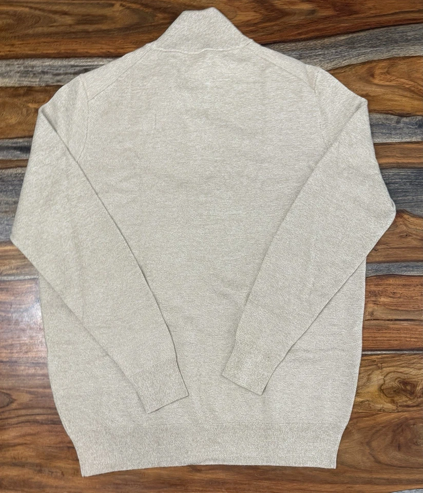 Ralph Lauren Washable Wool 1/4 Zip Sweater Big & Tall Beige Tan Men’s Size 6XB - Image 2 of 4