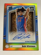 Bobi Klintman 2024/25 Optic Basketball Gold Refractor Rookie Auto /10 Pistons