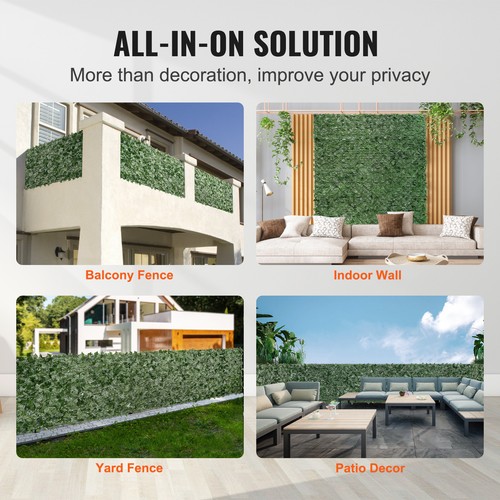 59"x158" Artificial Faux Ivy Leaf Fence Screen with Mesh Cloth Backing - Picture 6 of 12