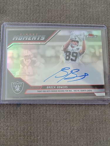 Brock Bowers On Card Auto 2025 Topps Finest Moments Raiders Rookie RC #FMA-BB