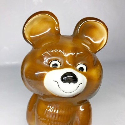 Soviet Olympic Bear Misha porcelain figurine USSR Porcelain 1980