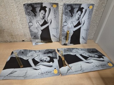 Lot 4x Obsession Men Cologne Sample Calvin Klein Obsession Vials Kate Moss 1996