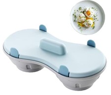 Egg Poacher Microwave Cooker, 2 Cavity Edible 22 X 11 X 7.5 cm, Blue