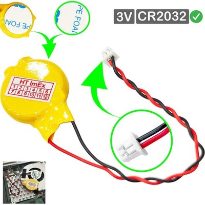 CR2032 CMOS Backup Batterie Knopfzellen mit Stecker kabel für Acer Aspire P3-131