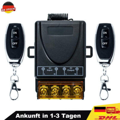 2x AC 220V 30A Power Switch Wireless Remote Control Light Transmitter Controller