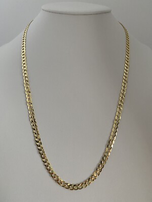 10k Solid Comfort Gold Concave Cuban Curb Link Chain 26''--5.5mm--20 Gr--AG10C25Y