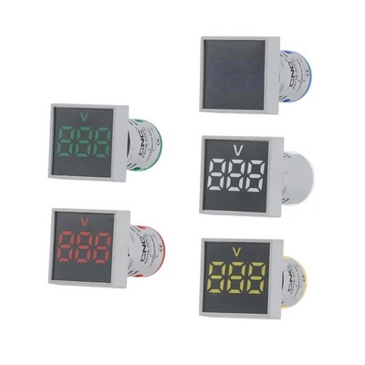22MM Mini Indicator Voltmeter Square Panel LED Digital Voltage Meter AC 20-500V
