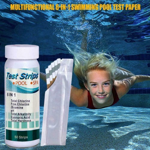 50 Stück Schwimmbad Spa Teststreifen 6in1 Pool Teststreifen Wasserqualität U9B7 - Bild 4 von 10