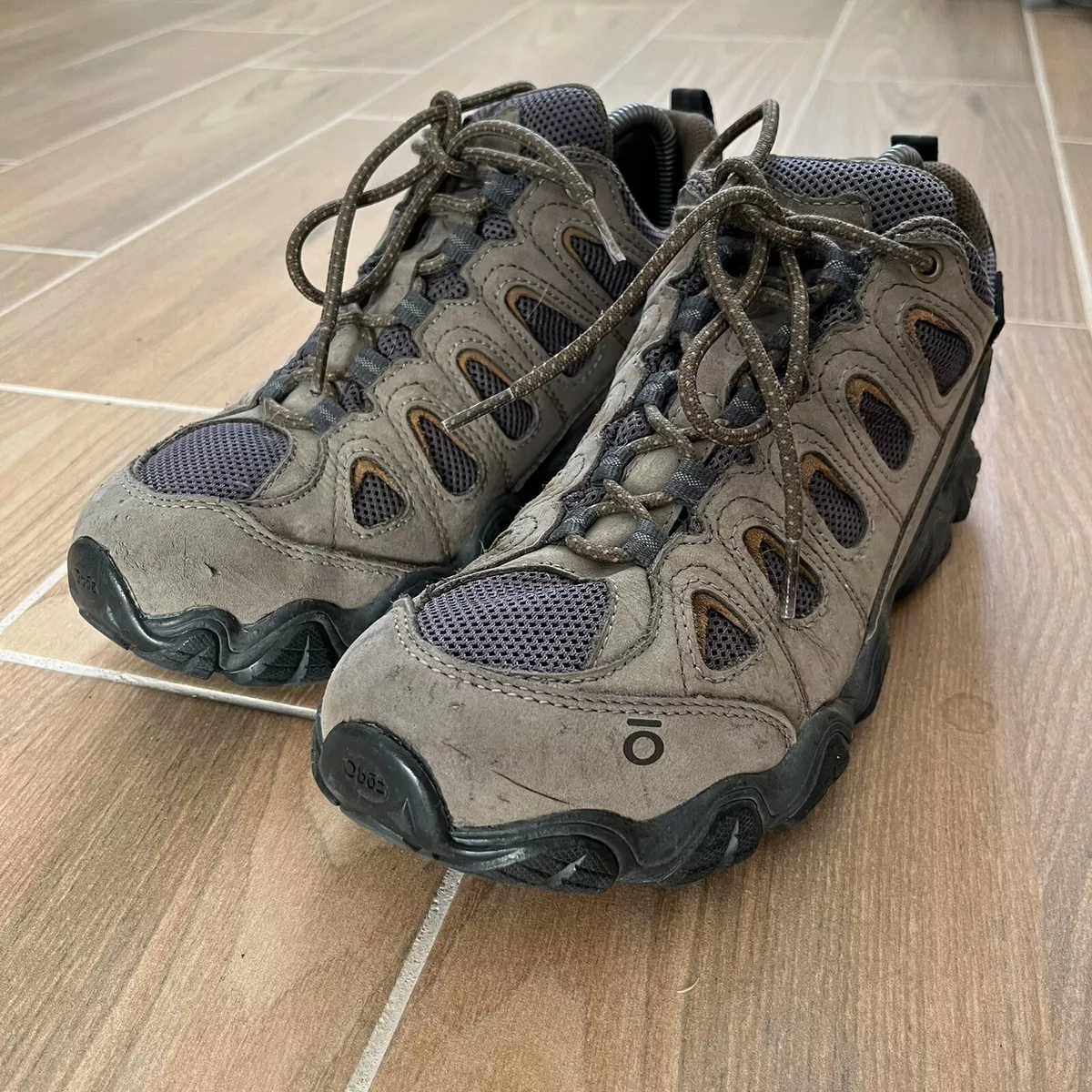 OBOZ SAWTOOTH II Hiking Shoes Men s SIZE 9.5 B Dry Brown Low Top Lace Up