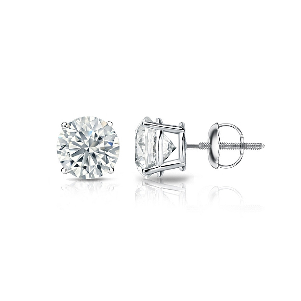 Platinum 950 Solid Certified Diamond Stud Earring… - image 4