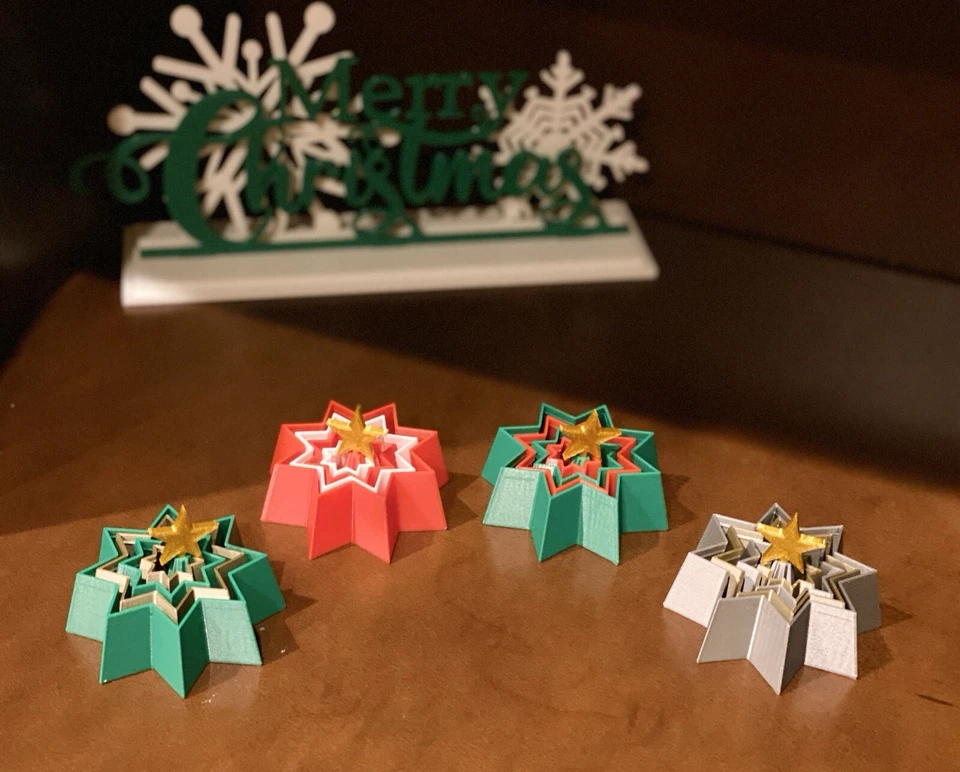 SET OF 3 Pop Up Christmas Tree Decoration Collapsible Fidget Toy Desk Decor - Image 2 of 4